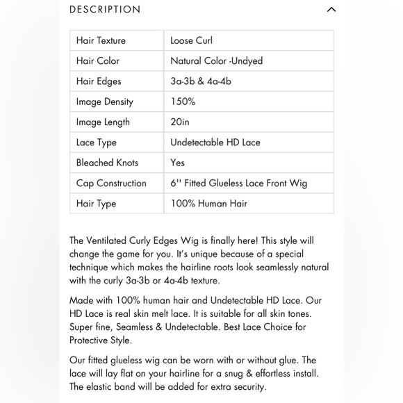 Realistic curly glueless wig - Picture 3 of 3